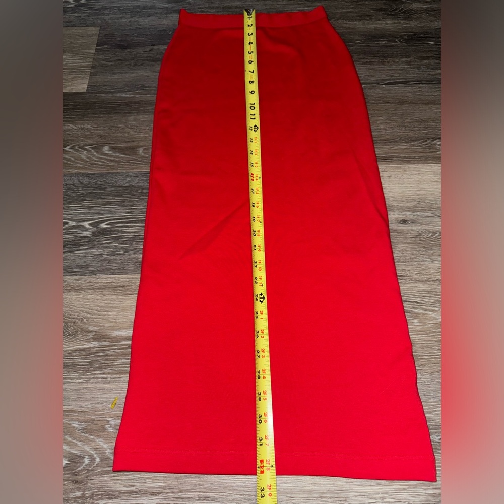 Zara Red Long Bodycon Maxi Skirt - Size Medium - Picture 5 of 5